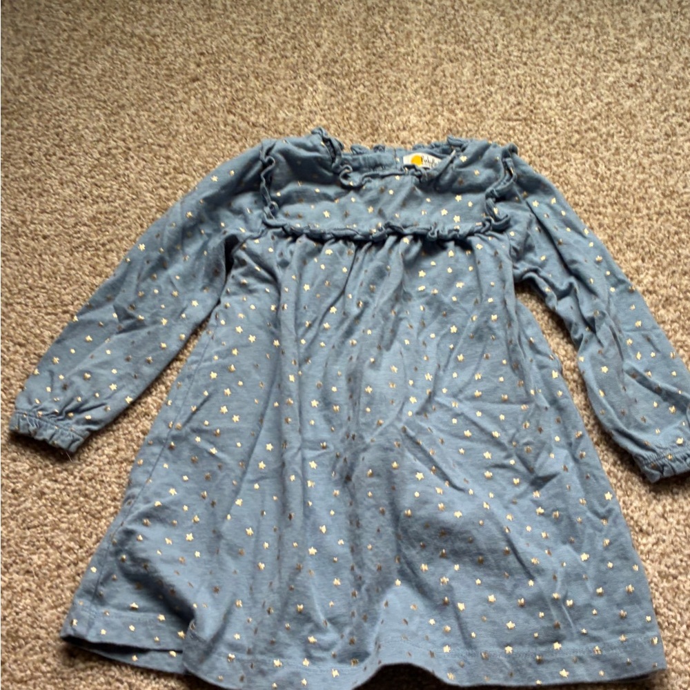Mini Boden Blue Dress with Gold Accents